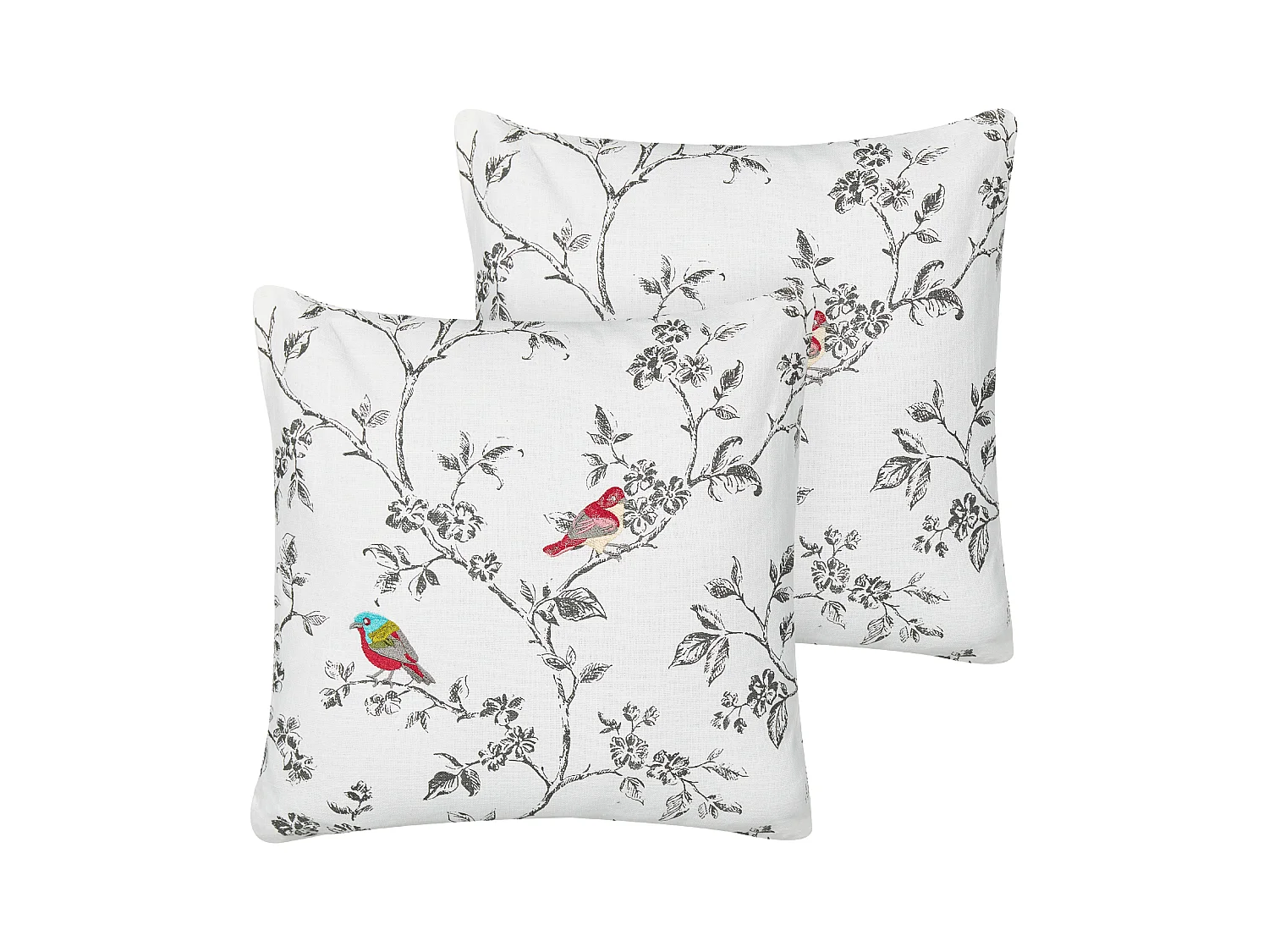 Sierkussen set van 2 geborduurd wit 45 x 45 cm DILLENIA