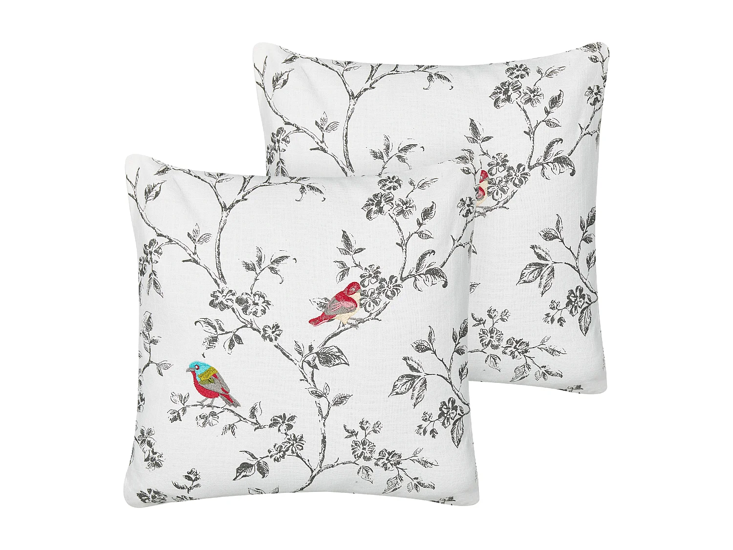 Sierkussen set van 2 geborduurd wit 45 x 45 cm DILLENIA