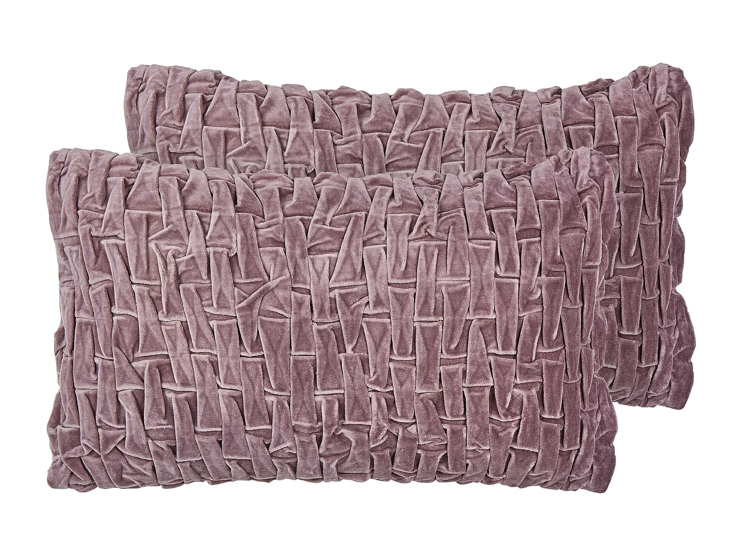 Lot de 2 coussins en velours plissé violet 30 x 50 cm CHIRITA