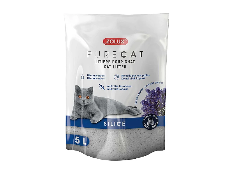 Litière silice parfumée Purecat 5 litres