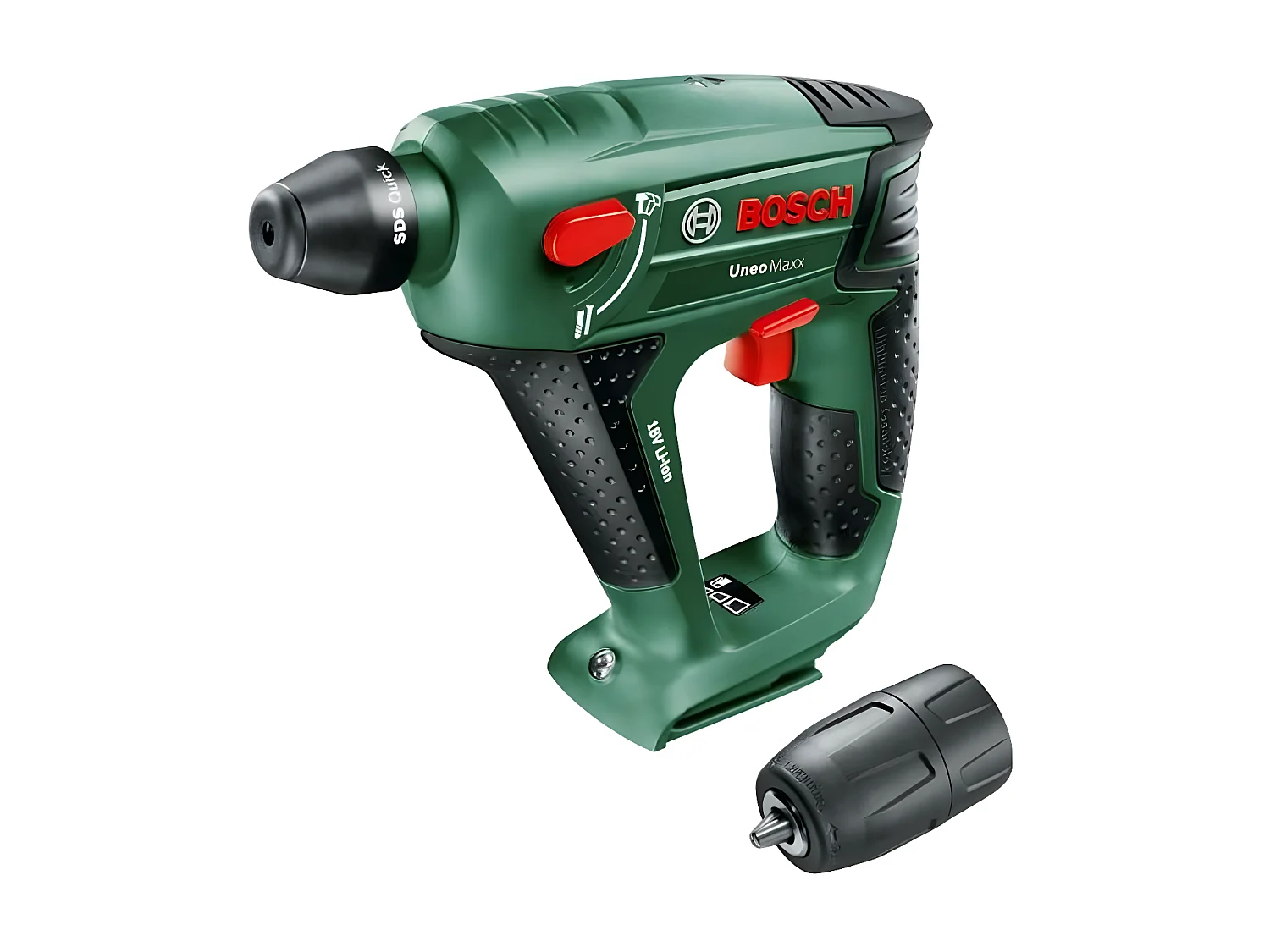 Martello perforatore senza fili Bosch Uneo Maxx - Tempo di ricarica 1h - Frequenza di colpi 5000 colpi/min - Fornito con set di accessori