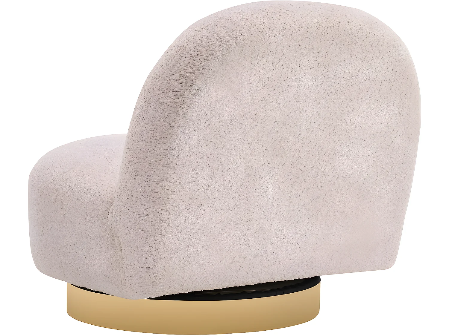 Draaibare bouclé fauteuil "Churchill" wit van hout