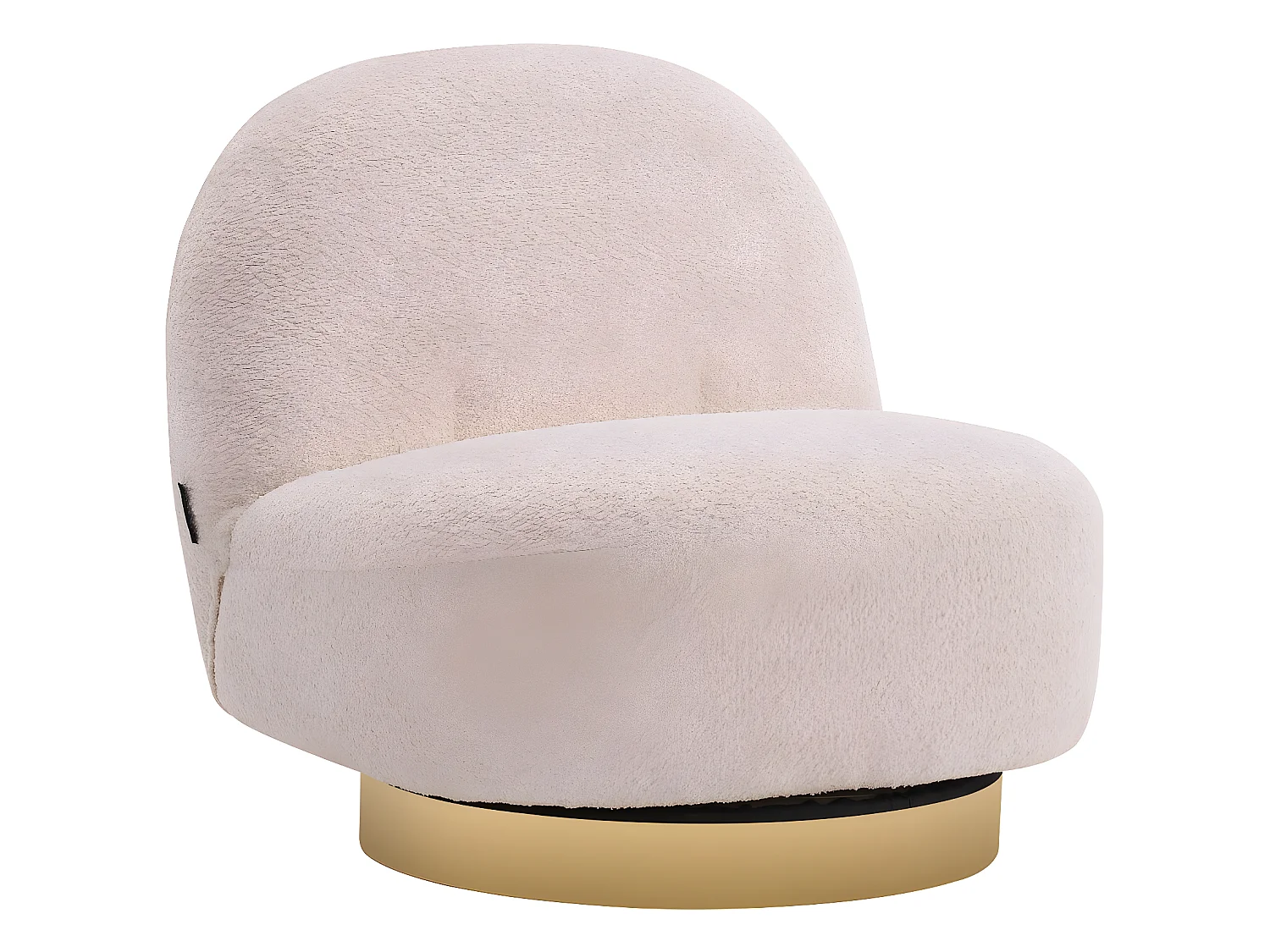 Fauteuil bouclette pivotant "Churchill" - 76 x 80 x 74 cm - Blanc