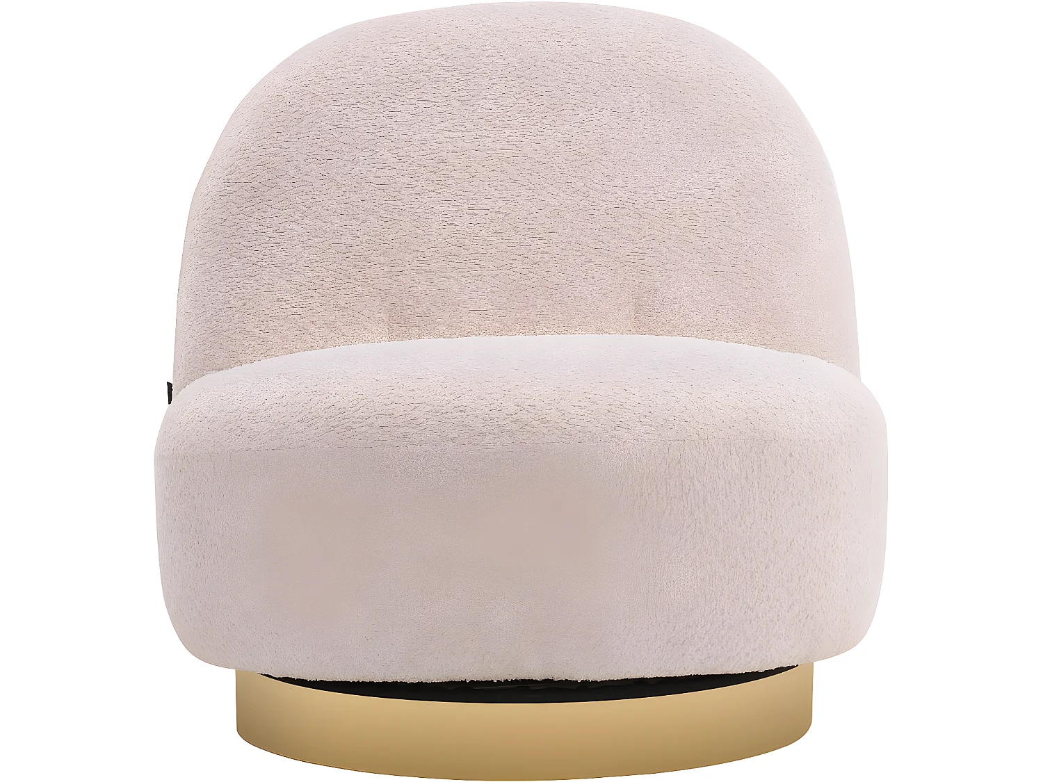 Fauteuil bouclette pivotant "Churchill" - 76 x 80 x 74 cm - Blanc