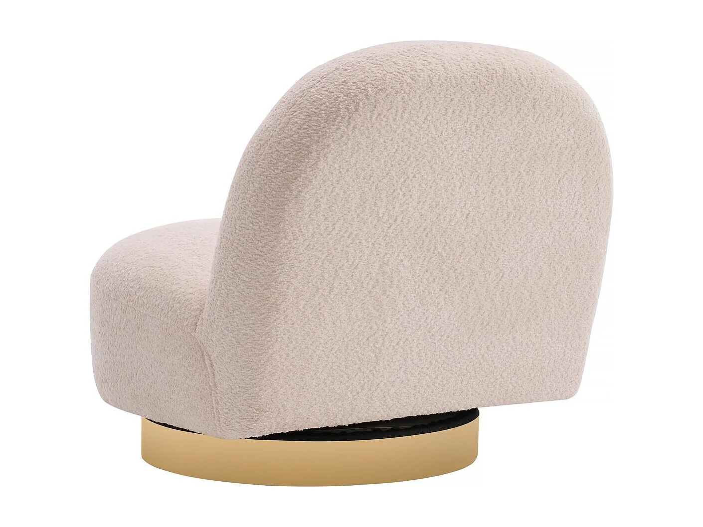 Fauteuil bouclette pivotant "Churchill" - 76 x 80 x 74 cm - Blanc