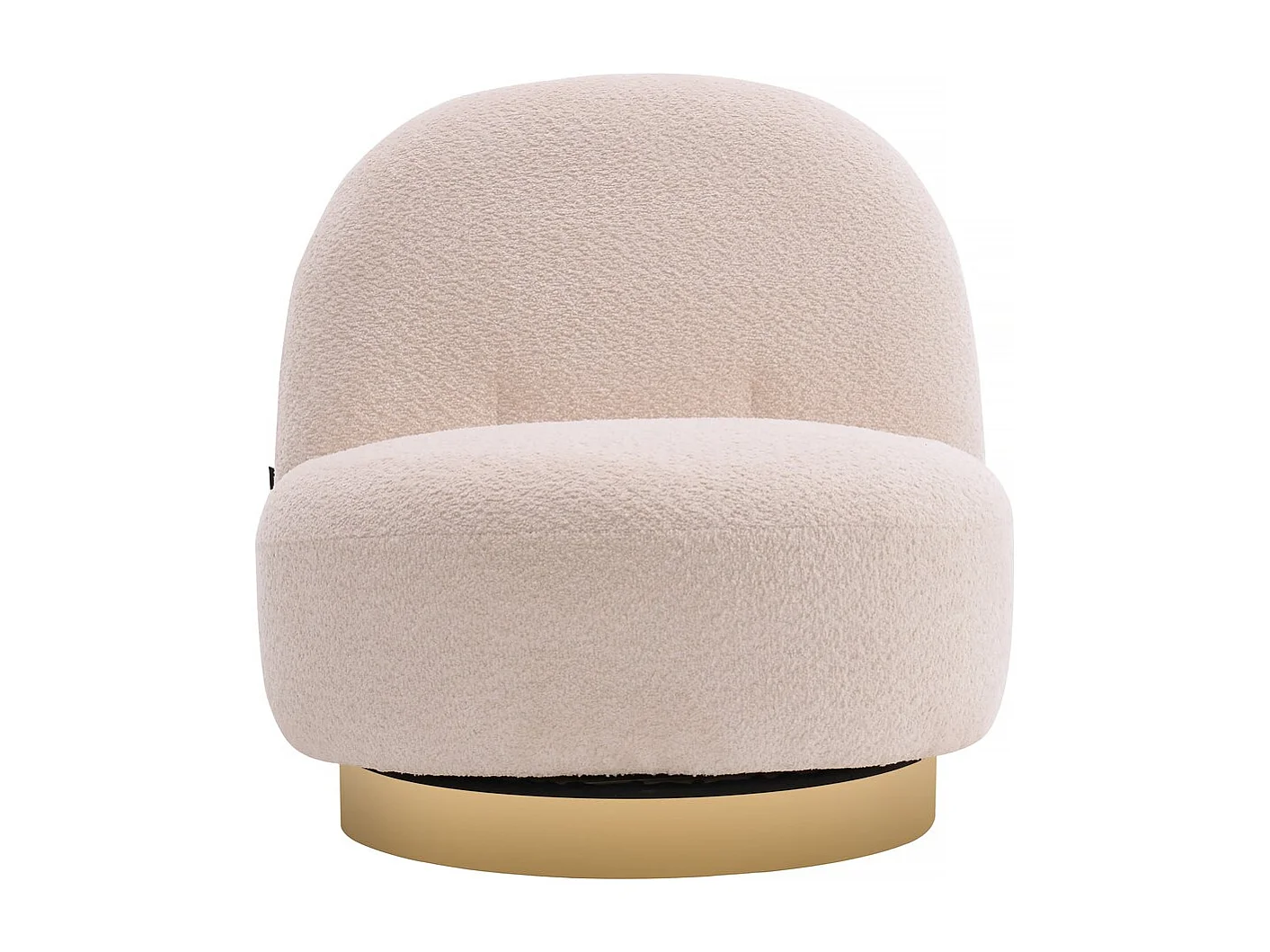 Fauteuil bouclette pivotant "Churchill" - 76 x 80 x 74 cm - Blanc