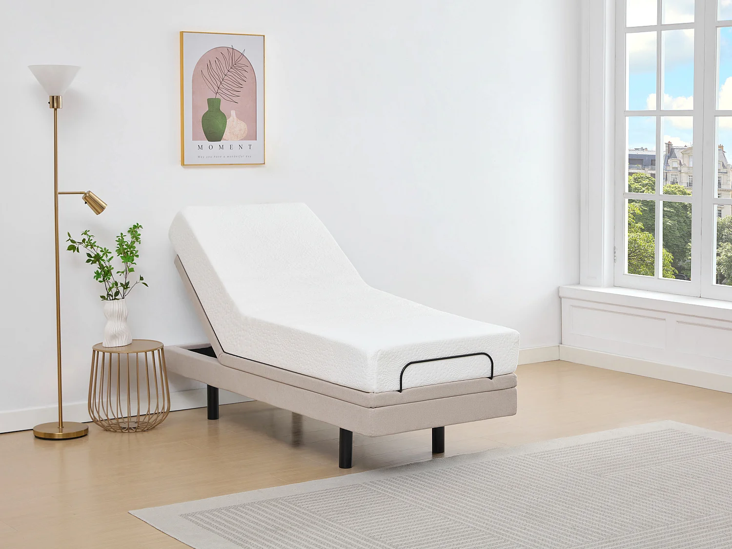 Rete relax elettrica deco 80 x 200 cm Tessuto Beige - ALPANA di YSMÉE