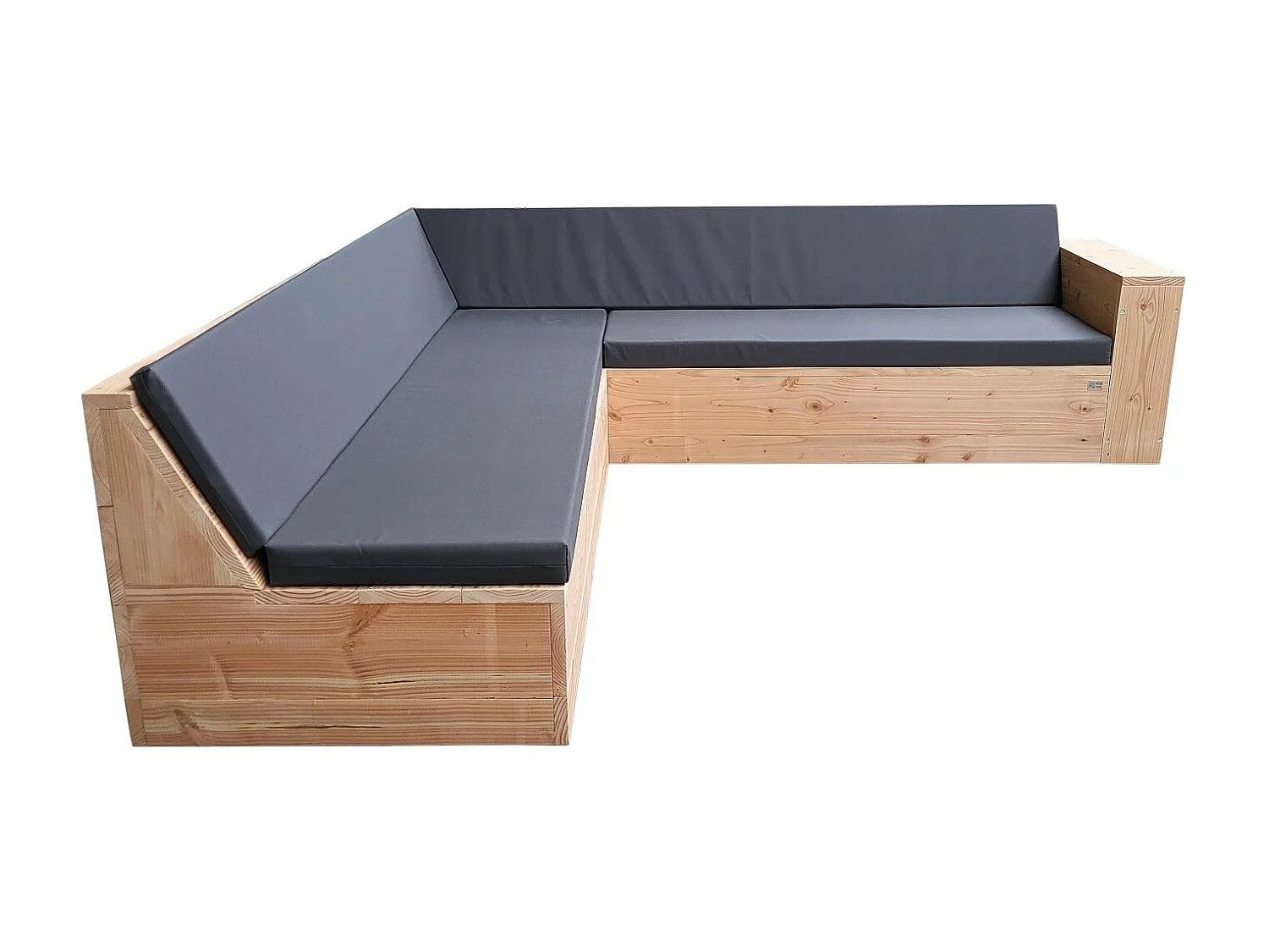 Wood4you - Salon 1 Douglas - forme GL - coussins inclus - 220cm - 200cm