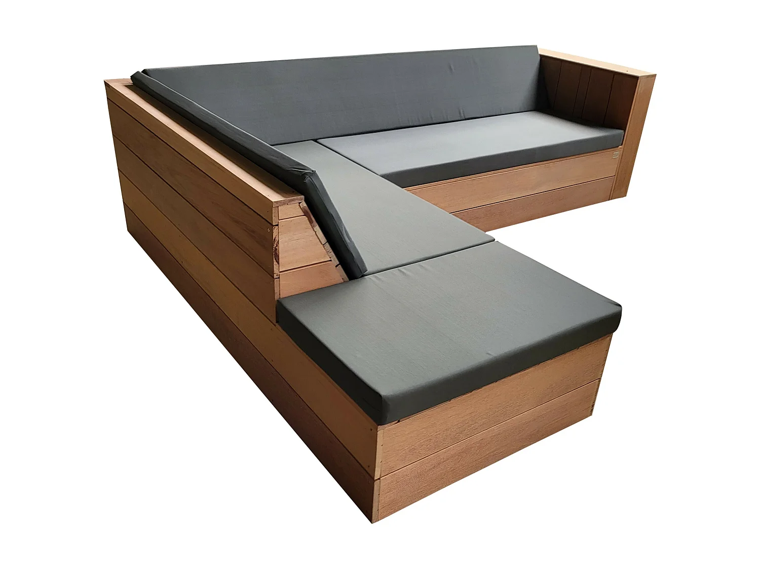Wood4you - Loungeset 7 Bankirai - coussins inclus (forme en L) - 250cm - 200cm