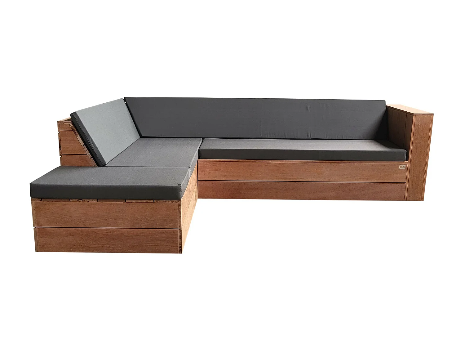 Wood4you - Loungeset 7 Bankirai - coussins inclus (forme en L) - 250cm - 200cm