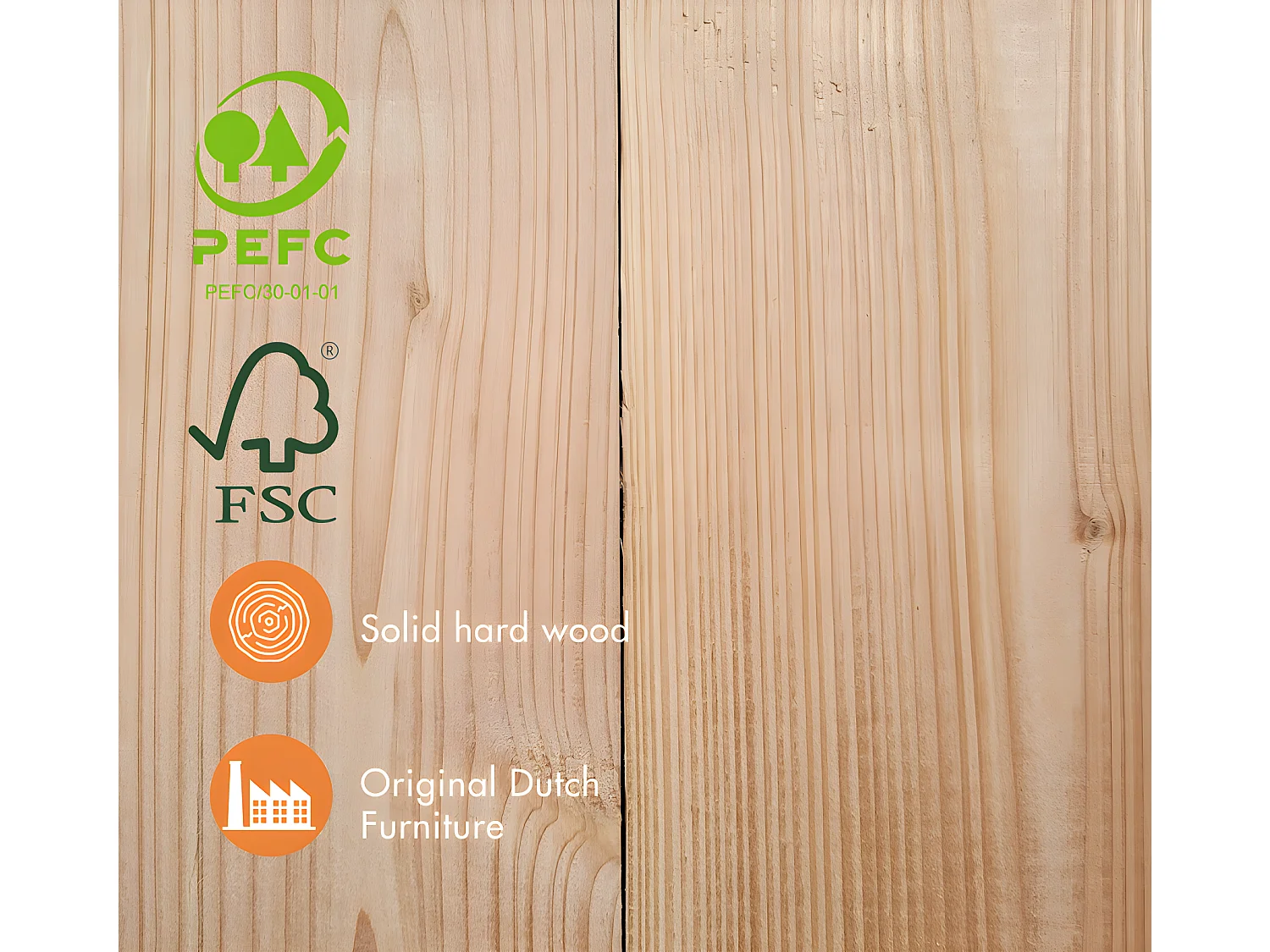 Wood4you - Ensemble lounge 2 douglashout - 220cm - 220cm