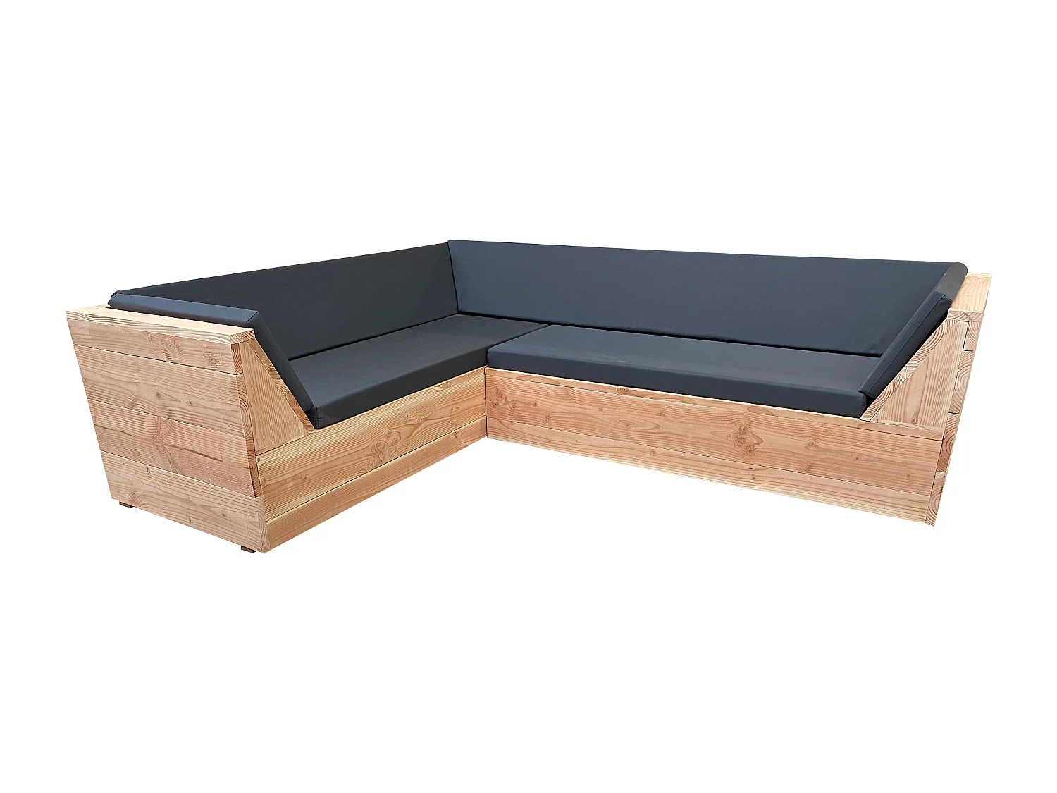 Wood4you - Loungeset 6 Douglasieholz - inkl. enger Auflagen L-Form - 250cm - 250cm