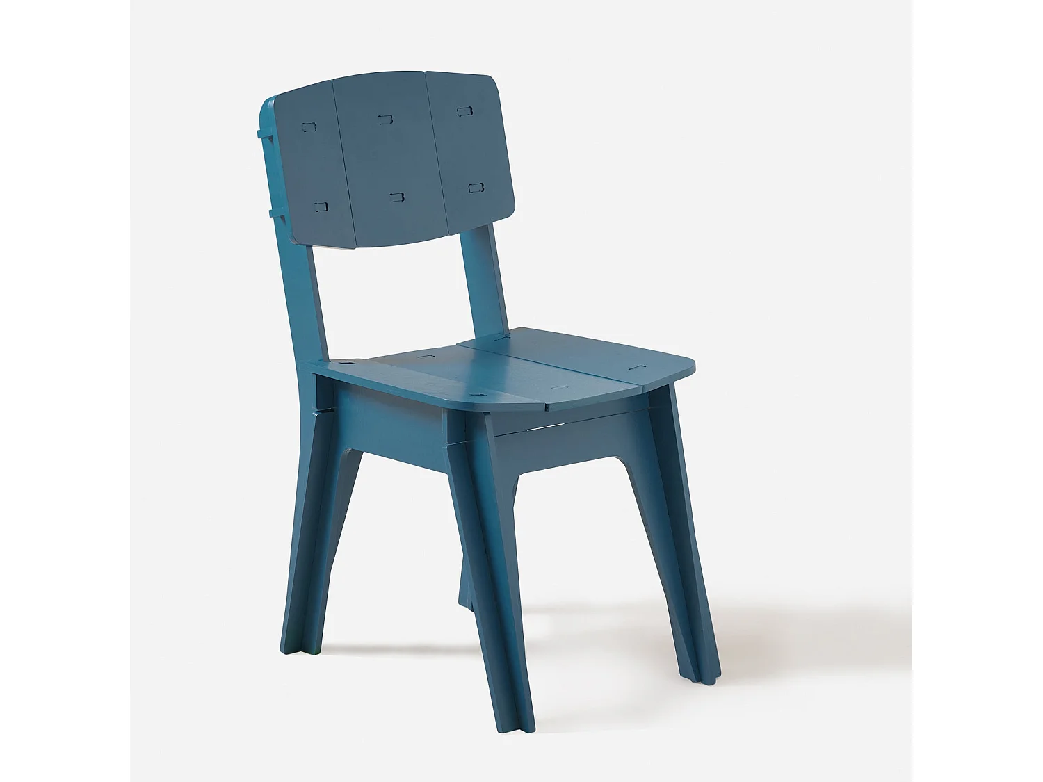 SoBuy Designstoel van hout Comfortabele ergonomische eetkamerstoel met rugleuning Bureaustoel, zithoogte 41 cm, pen- en gatstructuur, blauw, HFST01-B