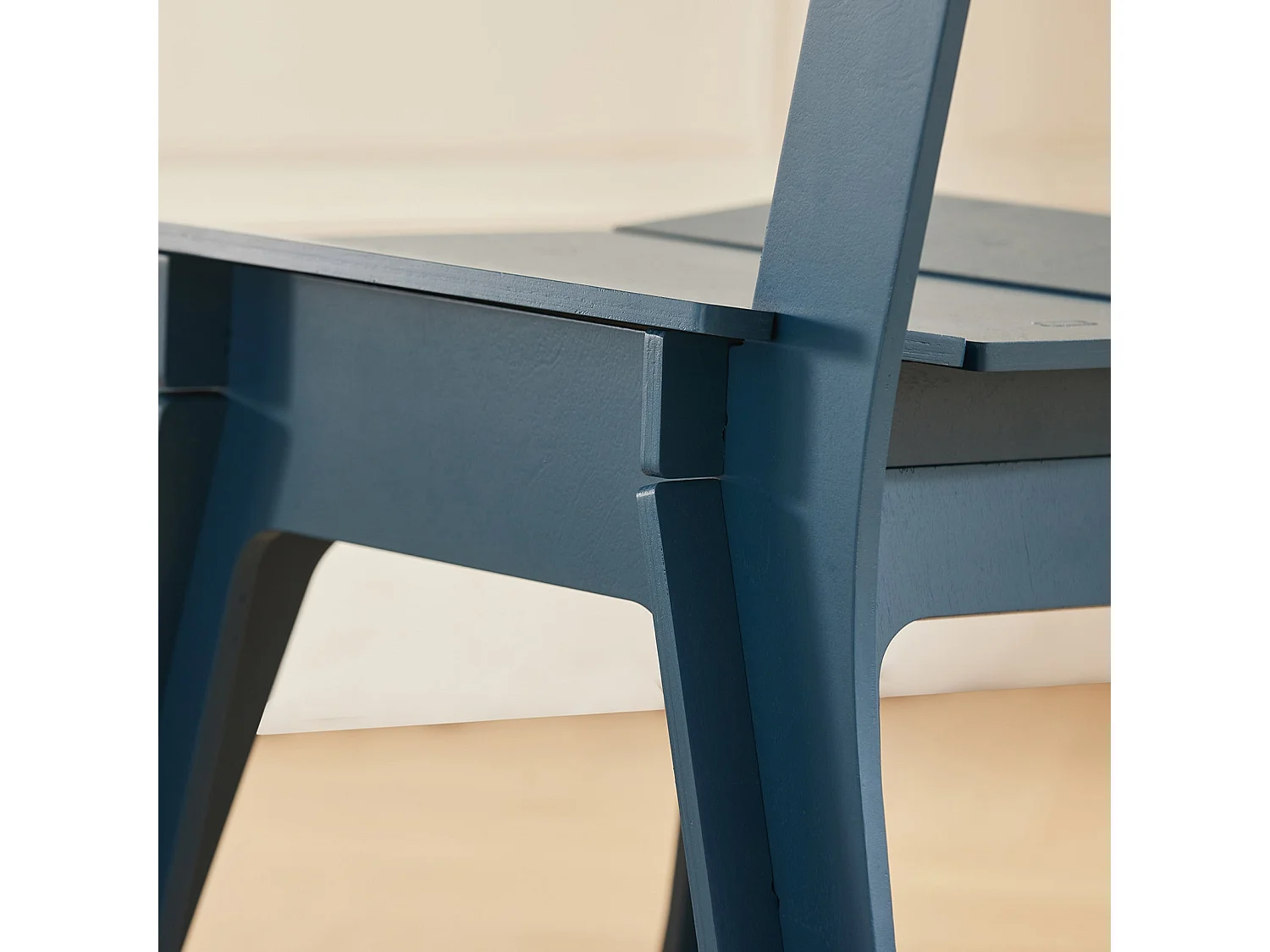 SoBuy Designstoel van hout Comfortabele ergonomische eetkamerstoel met rugleuning Bureaustoel, zithoogte 41 cm, pen- en gatstructuur, blauw, HFST01-B