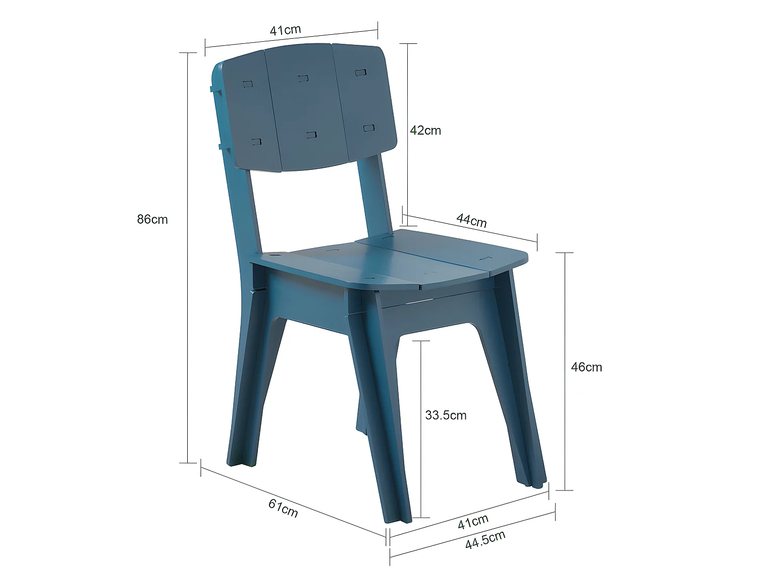 SoBuy HFST01-B Bleu Chaise Design en Bois Confortable Ergonomique Chaise de Salle à Manger avec Dossier Chaise de Bureau en Tenons et Mortaises