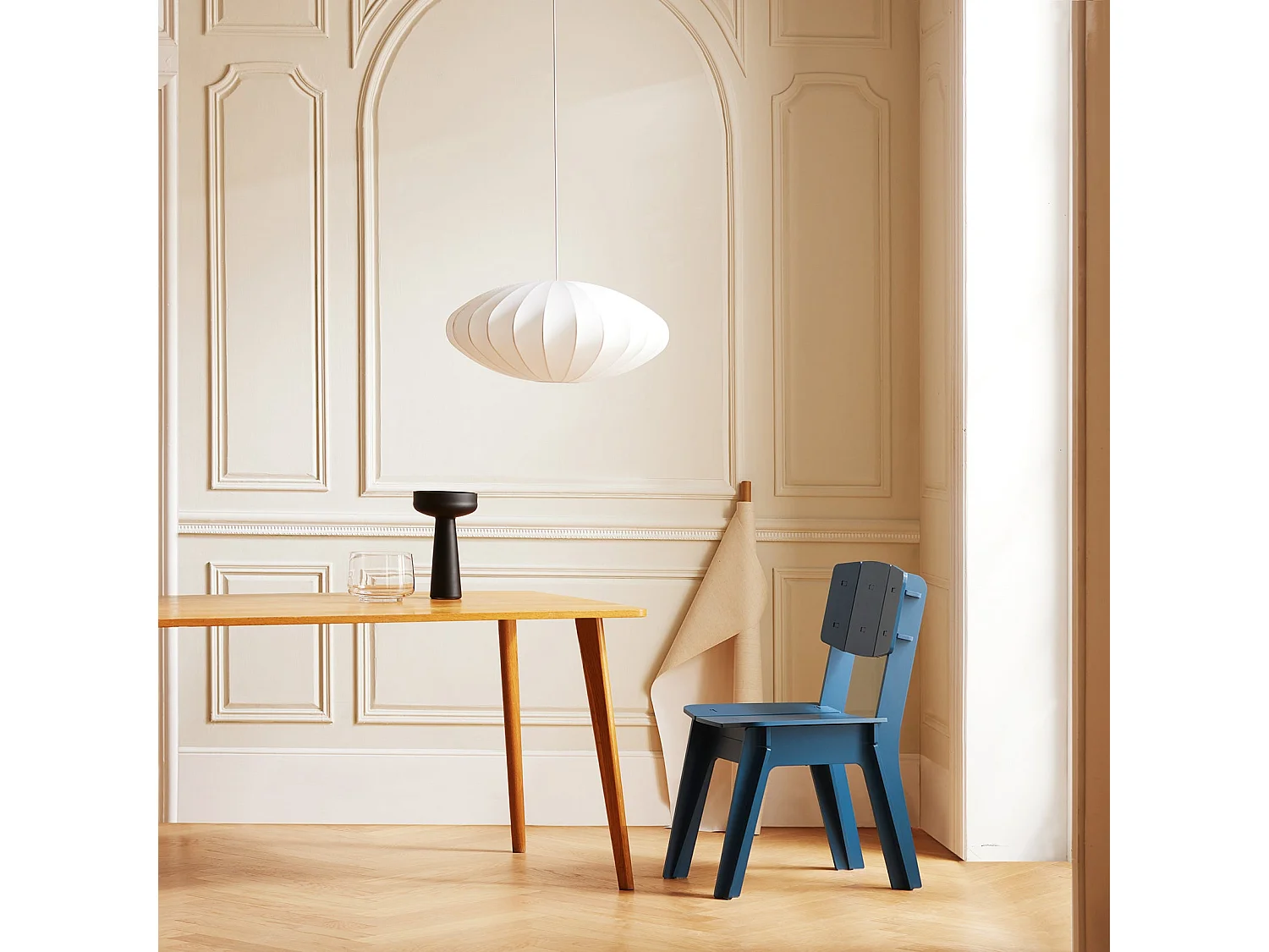 SoBuy HFST01-B Bleu Chaise Design en Bois Confortable Ergonomique Chaise de Salle à Manger avec Dossier Chaise de Bureau en Tenons et Mortaises