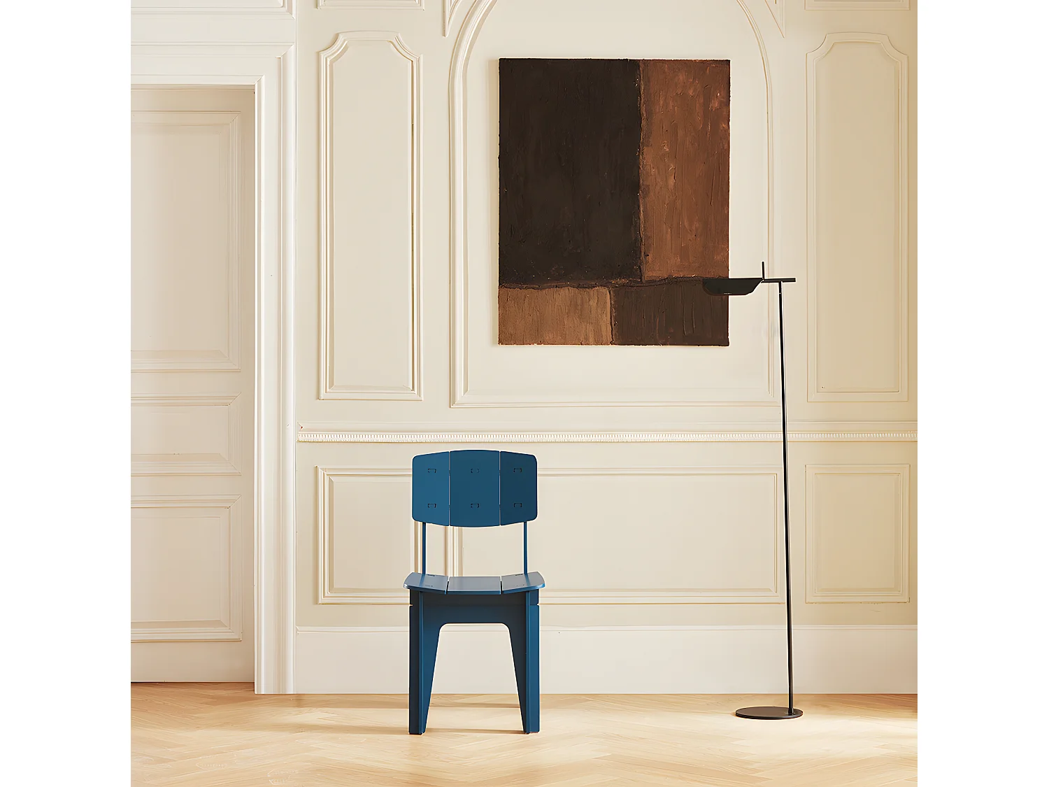 SoBuy HFST01-B Bleu Chaise Design en Bois Confortable Ergonomique Chaise de Salle à Manger avec Dossier Chaise de Bureau en Tenons et Mortaises