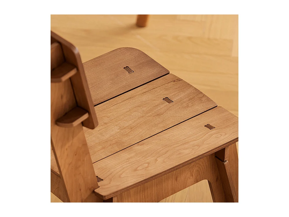 SoBuy Designstoel van hout Comfortabele ergonomische eetkamerstoel met rugleuning Bureaustoel, zithoogte 46 cm, pen- en gatstructuur, bruin, HFST01-BR