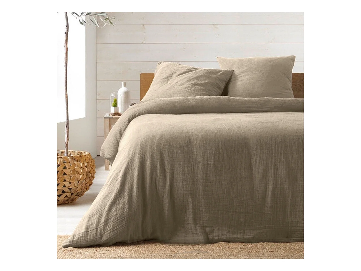 Parure de Lit en Gaze de Coton 240 x 220 cm