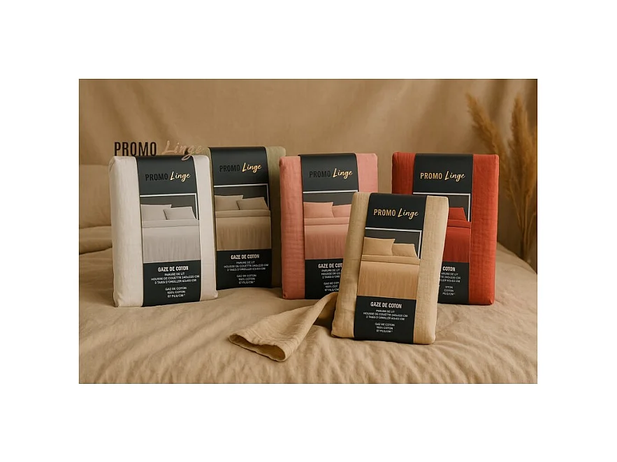 Komplet pościeli z podwójną tkaniną z bawełny gazy 240 x 220 cm