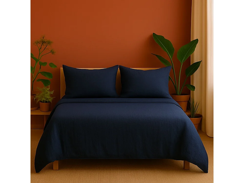 Parure de Lit en Gaze de Coton 240 x 220 cm