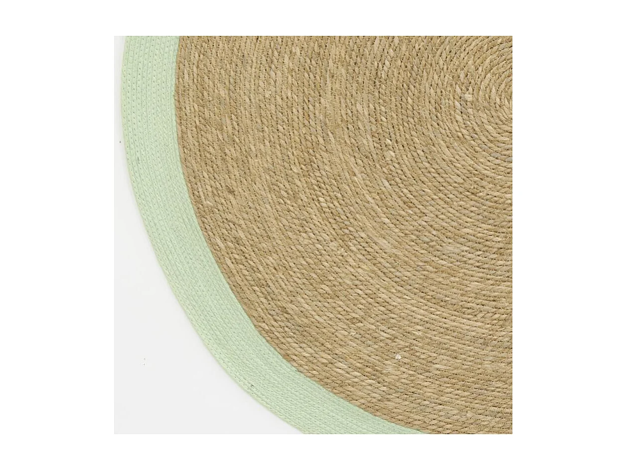 Tapis en jonc 120 cm naturel bordure colorée