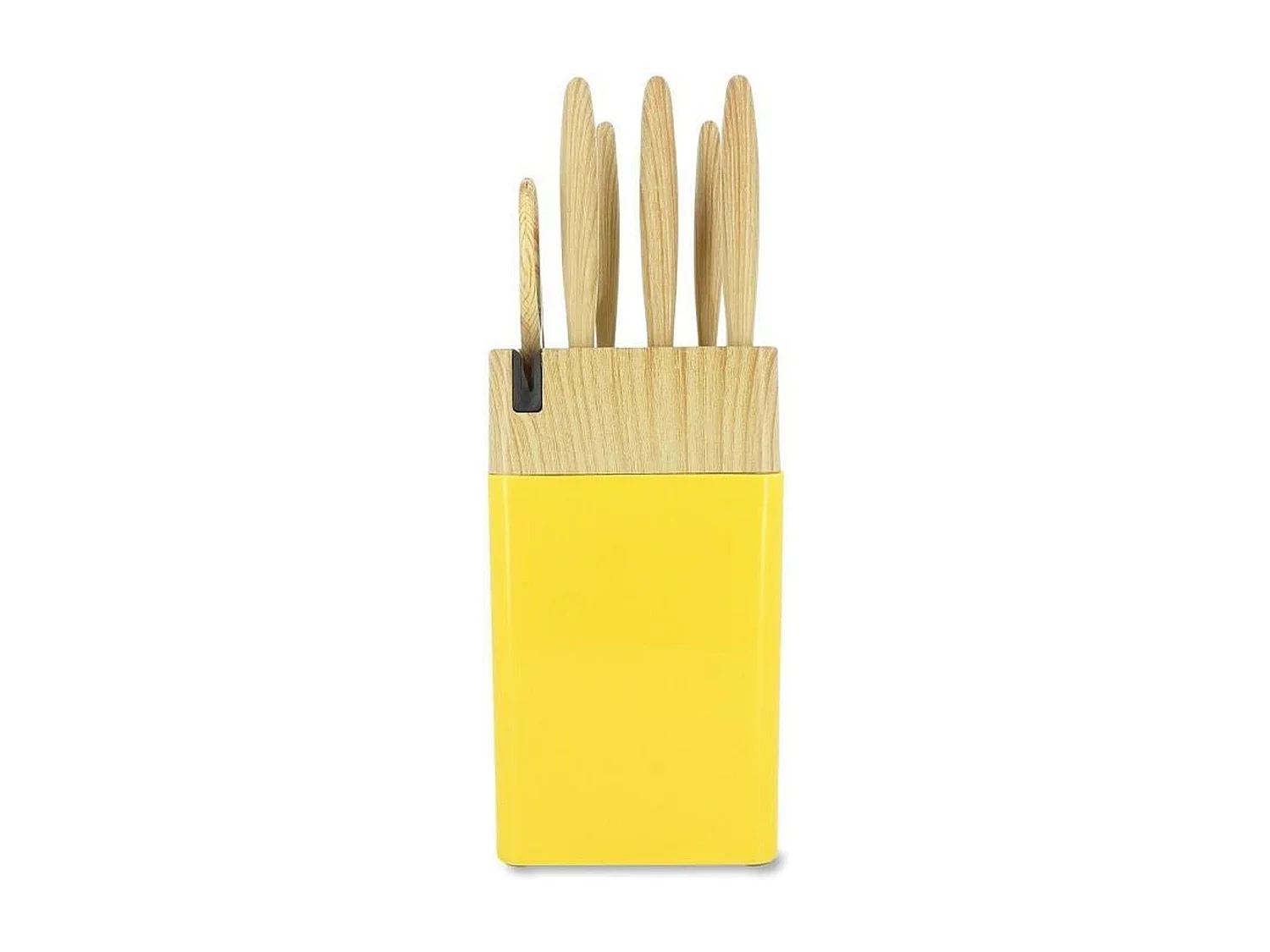 Menastyl - Bloc A Couteaux 6 Pieces En Polypropylene Safran Et Effet Bois