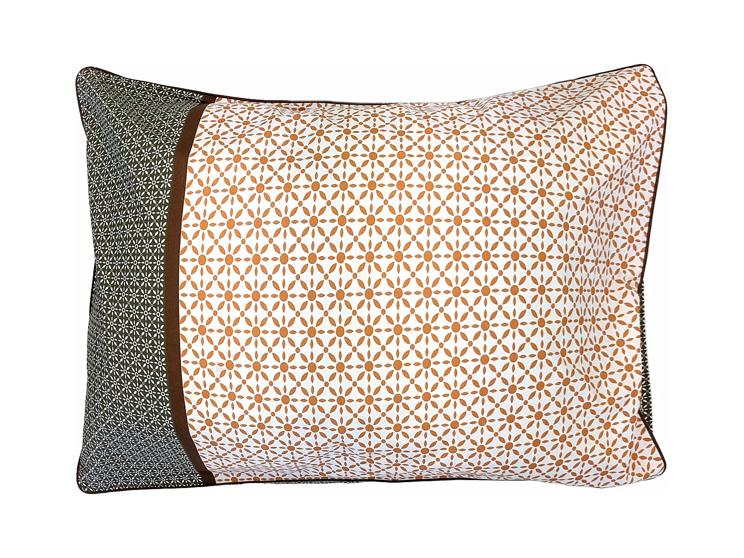Taie d'oreiller 50x70 cm percale coton longues fibres GABIN marron