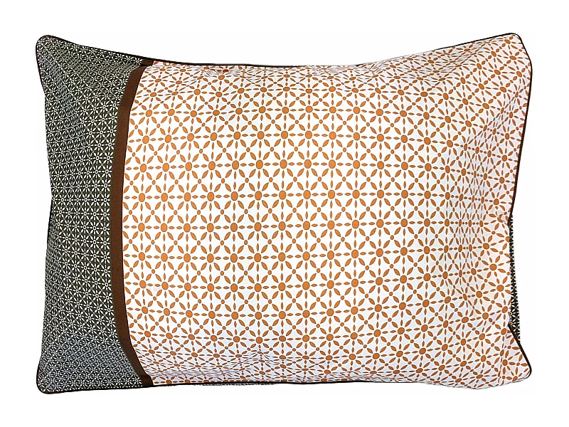 Taie d'oreiller 50x70 cm percale coton longues fibres GABIN marron