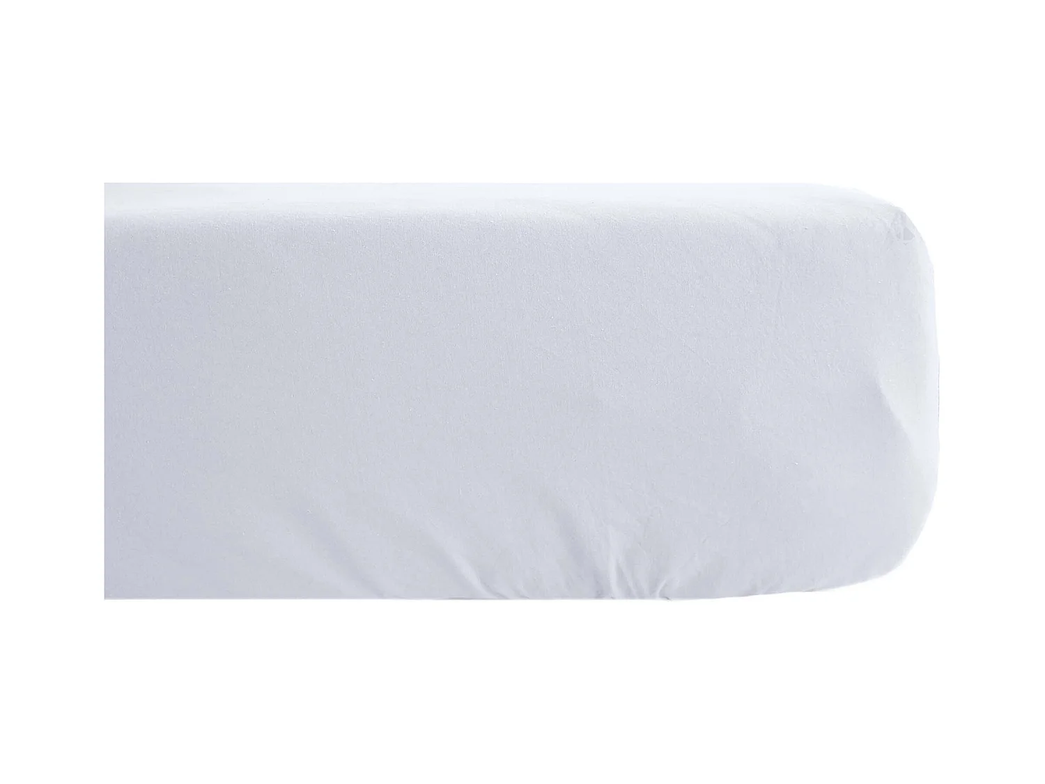 Drap housse en lin lavé froissé 180x200 cm SONATE blanc Neige
