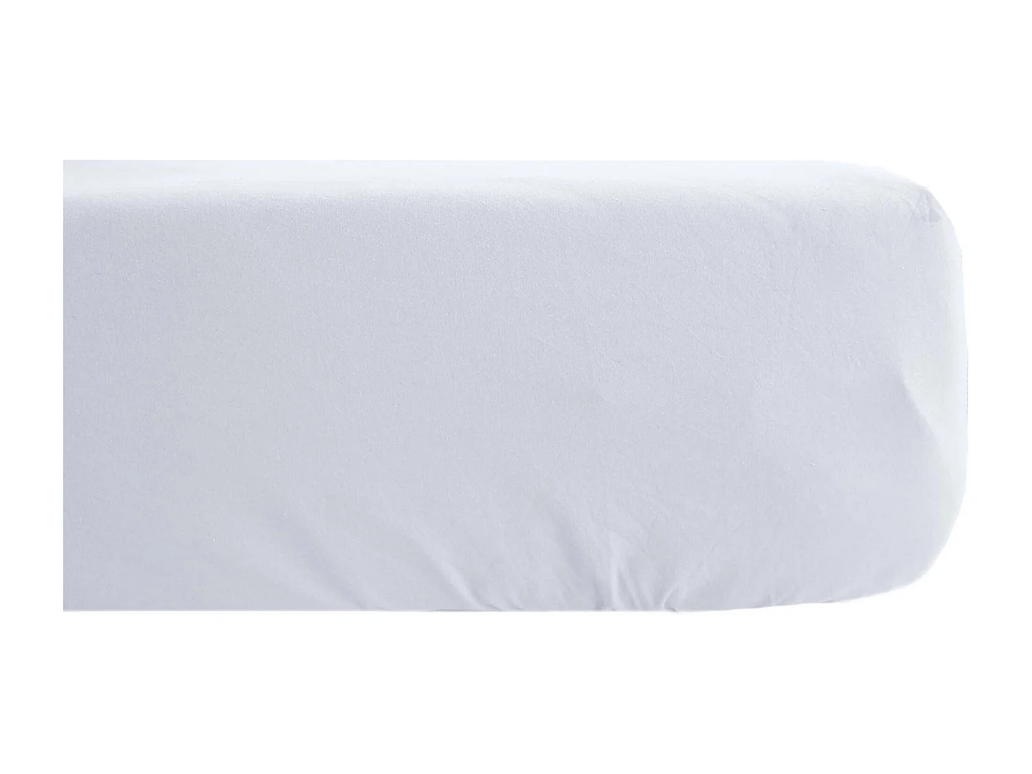 Drap housse en lin lavé froissé 180x200 cm SONATE blanc Neige