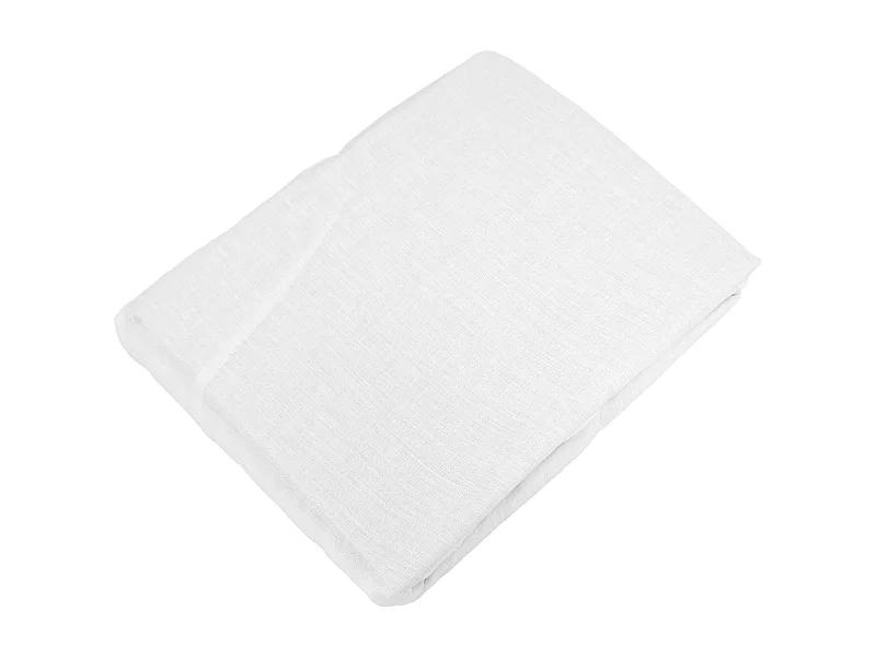 Drap housse en lin lavé froissé 180x200 cm SONATE blanc Neige
