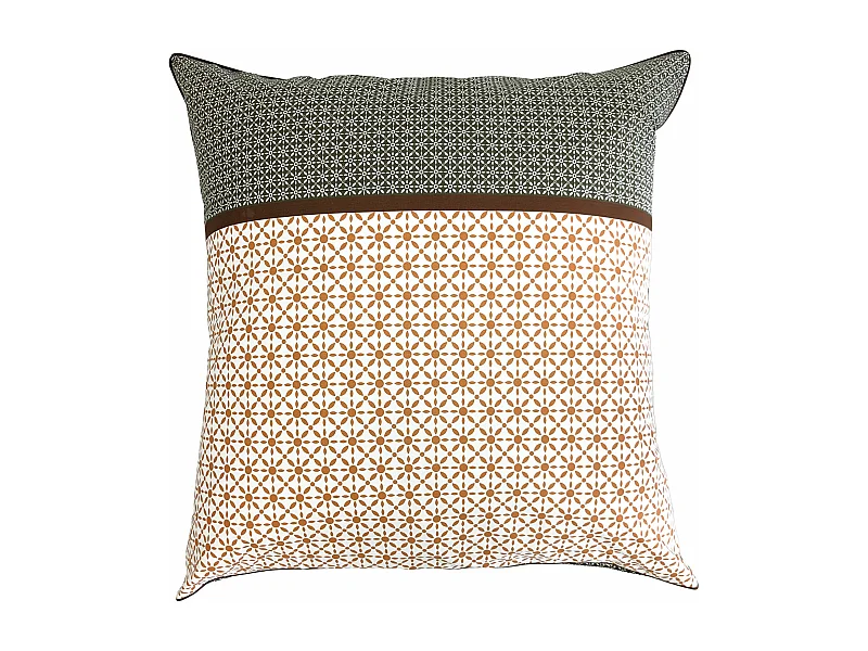 Taie d'oreiller 65x65 cm percale coton longues fibres GABIN marron