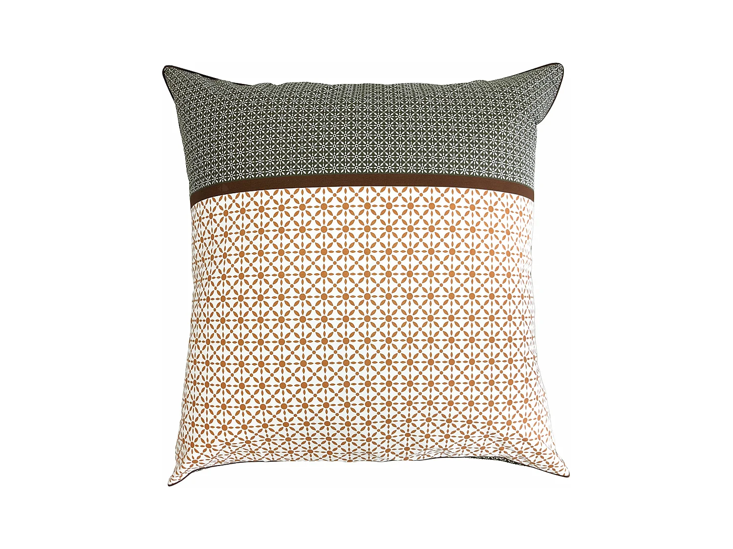 Taie d'oreiller 65x65 cm percale coton longues fibres GABIN marron