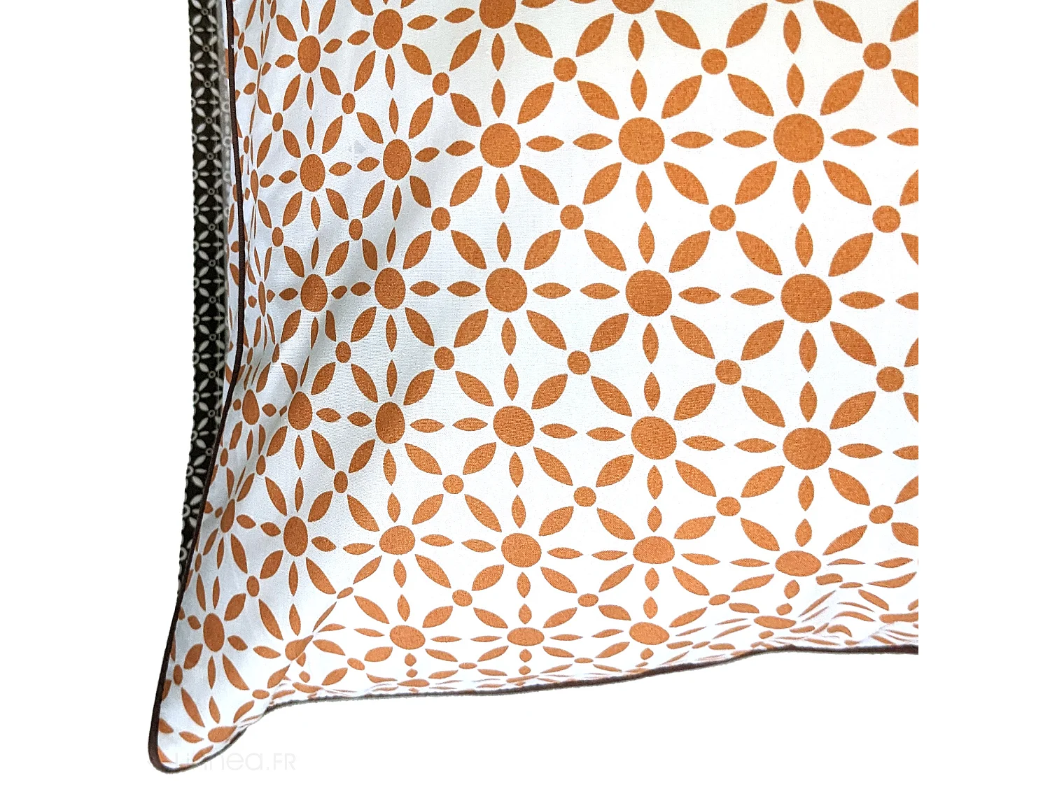 Taie d'oreiller 65x65 cm percale coton longues fibres GABIN marron