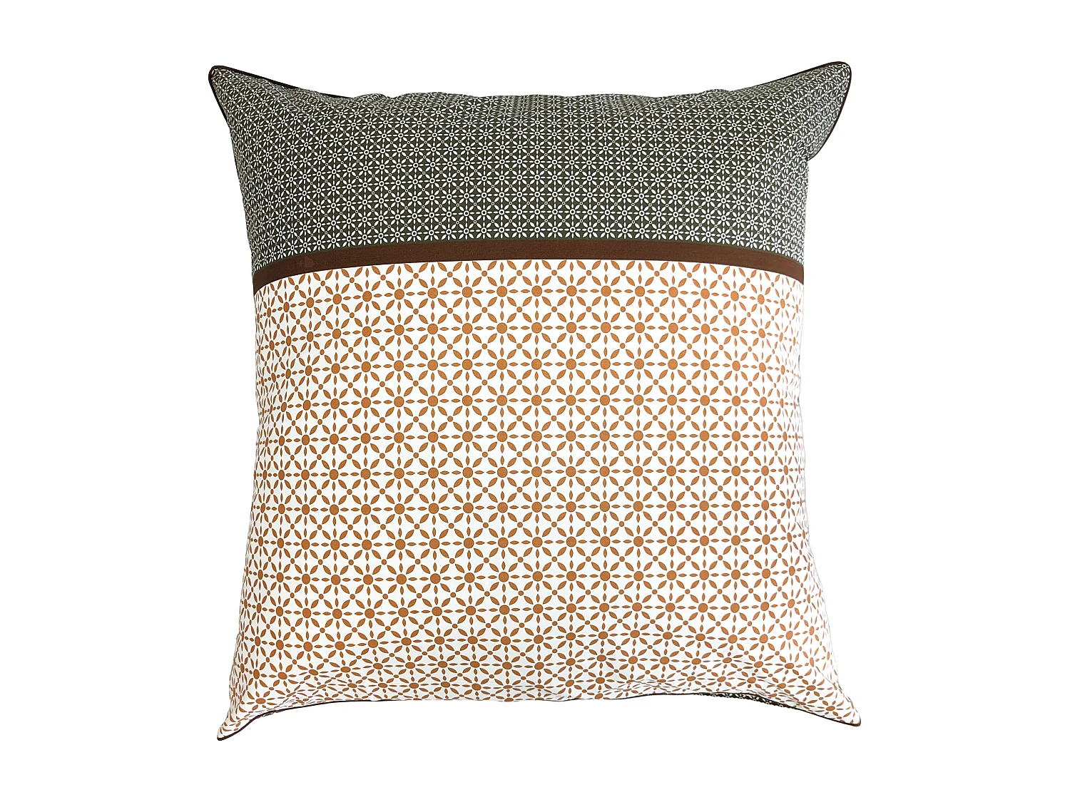 Taie d'oreiller 65x65 cm percale coton longues fibres GABIN marron