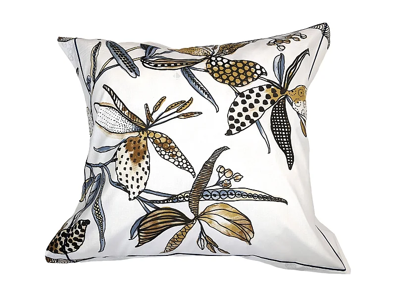 Taie d'oreiller 65x65 cm en coton PÉNÉLOPE beige Silice