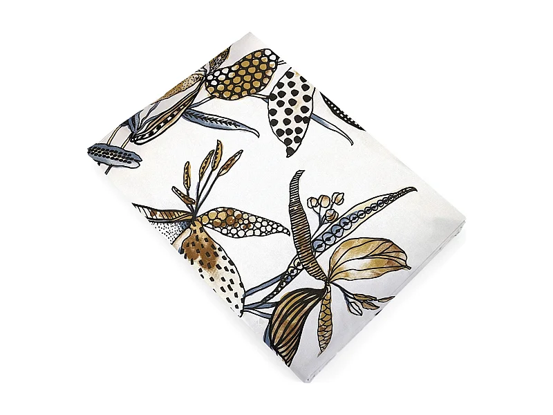 Drap plat 280x310 cm en coton longues fibres PÉNÉLOPE beige Silice