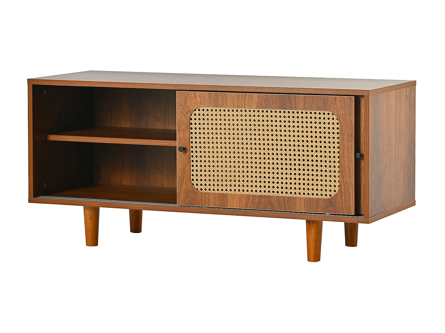 Schoenenkast met 2 schuifdeuren - verstelbare plank - industriële stijl - bruin - 104 x 40 x 48 cm