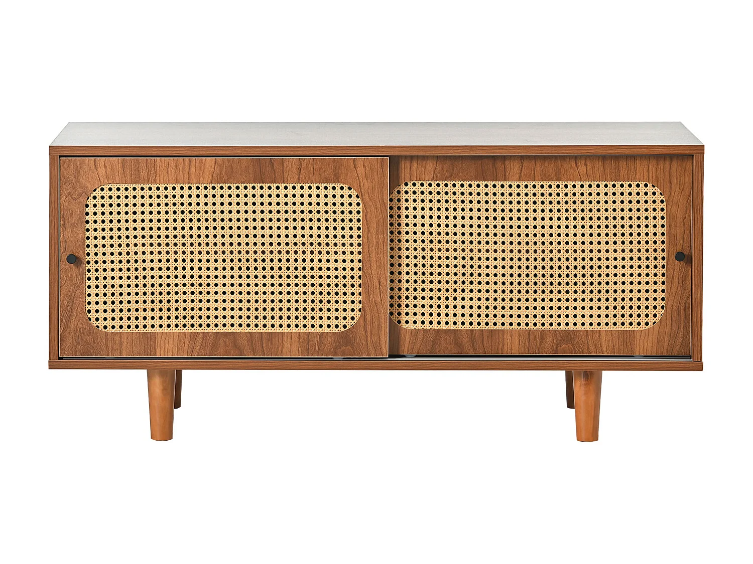 Schoenenkast met 2 schuifdeuren - verstelbare plank - industriële stijl - bruin - 104 x 40 x 48 cm