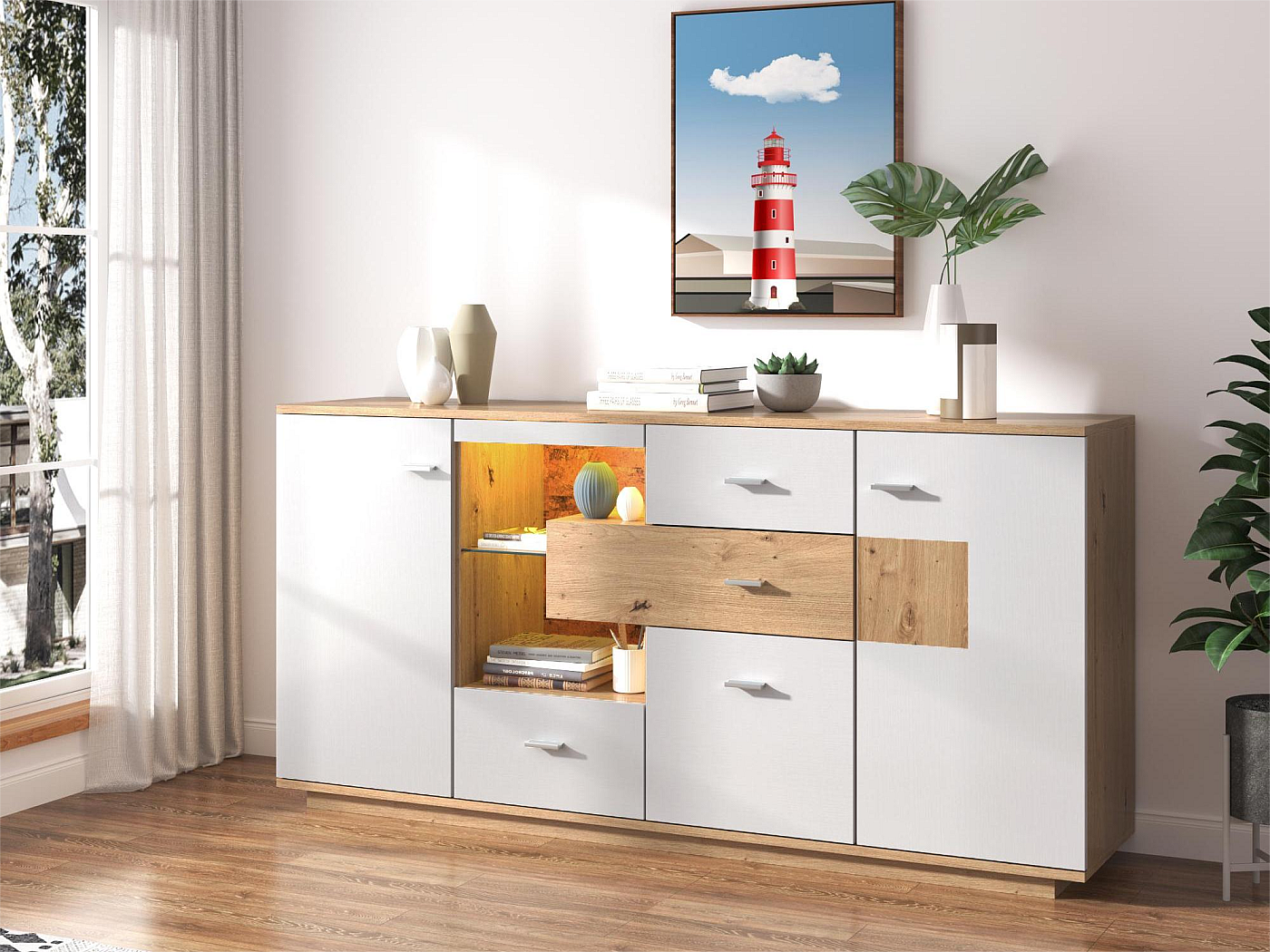 Credenza Soggiorno Moderno Credenza Blu Moderna Con Ante E