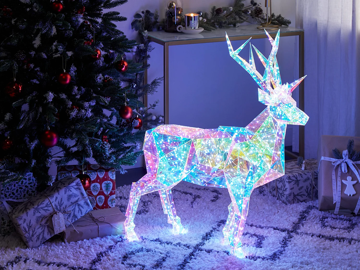 Outdoor Weihnachtsbeleuchtung LED mehrfarbig Rentier 90 cm POLARIS