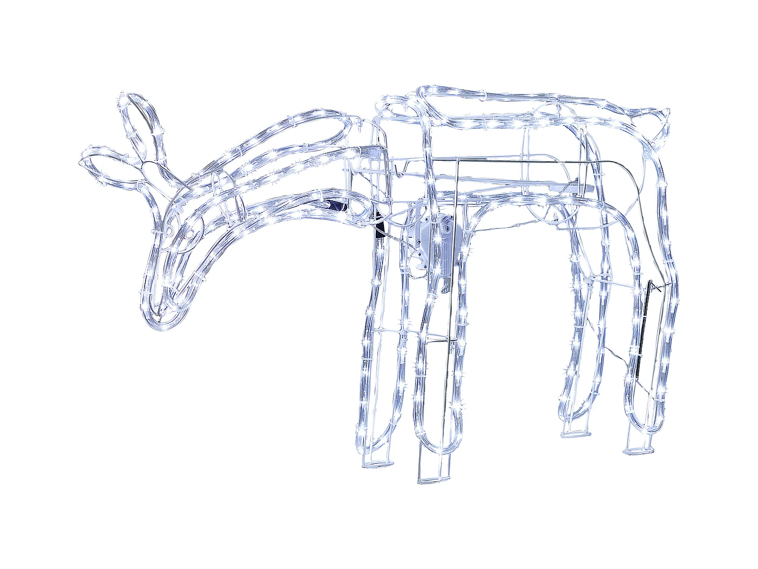 Décoration extérieure LED KRISTNES Cerf animé 53 cm Blanc