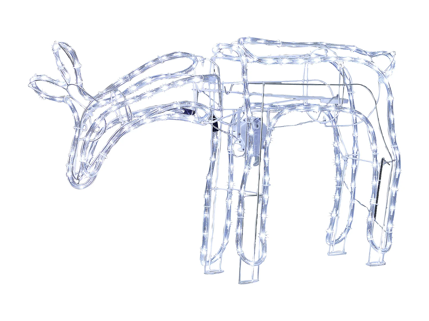 Décoration extérieure LED KRISTNES Cerf animé 53 cm Blanc