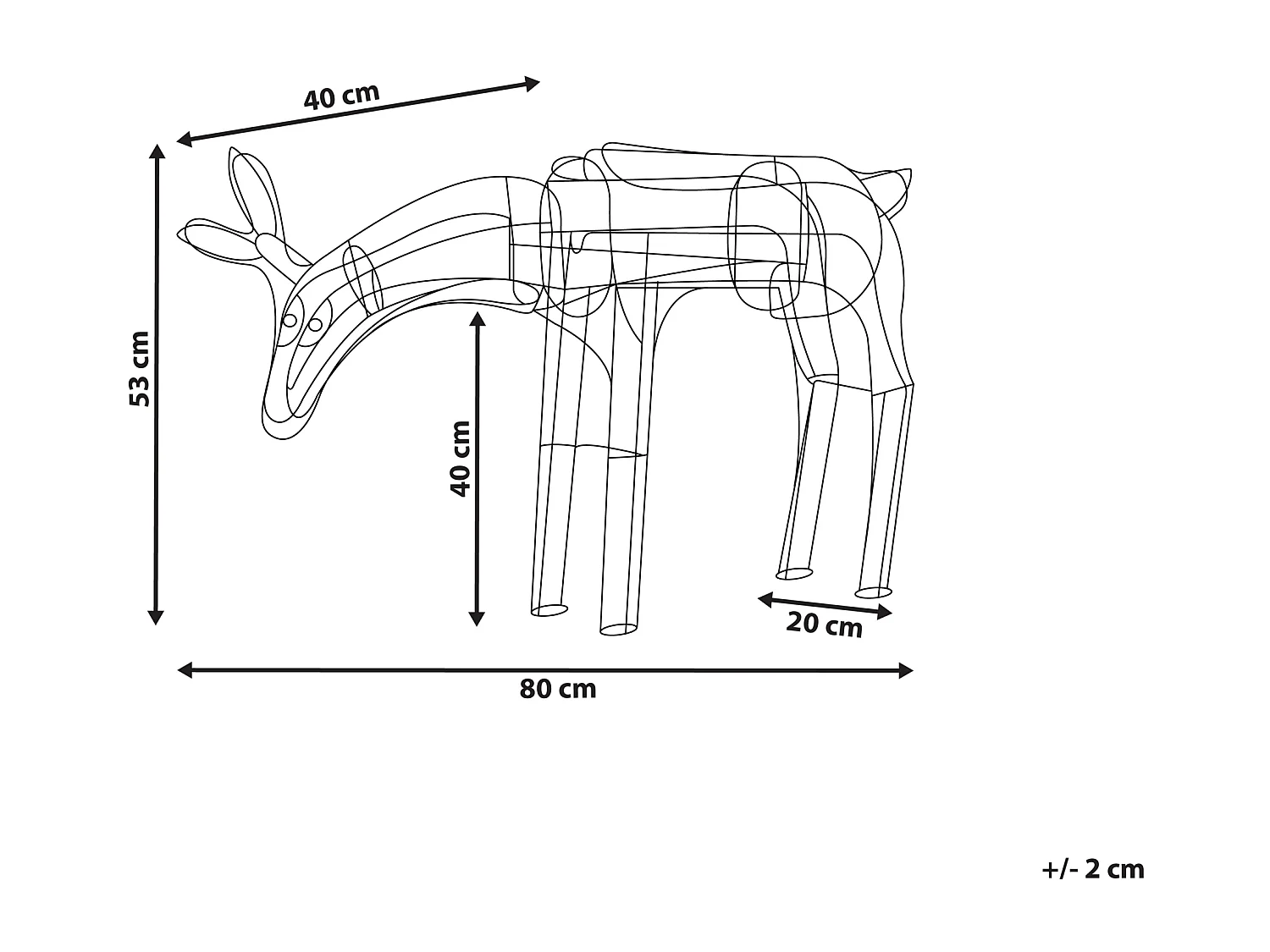 Décoration extérieure LED KRISTNES Cerf animé 53 cm Blanc