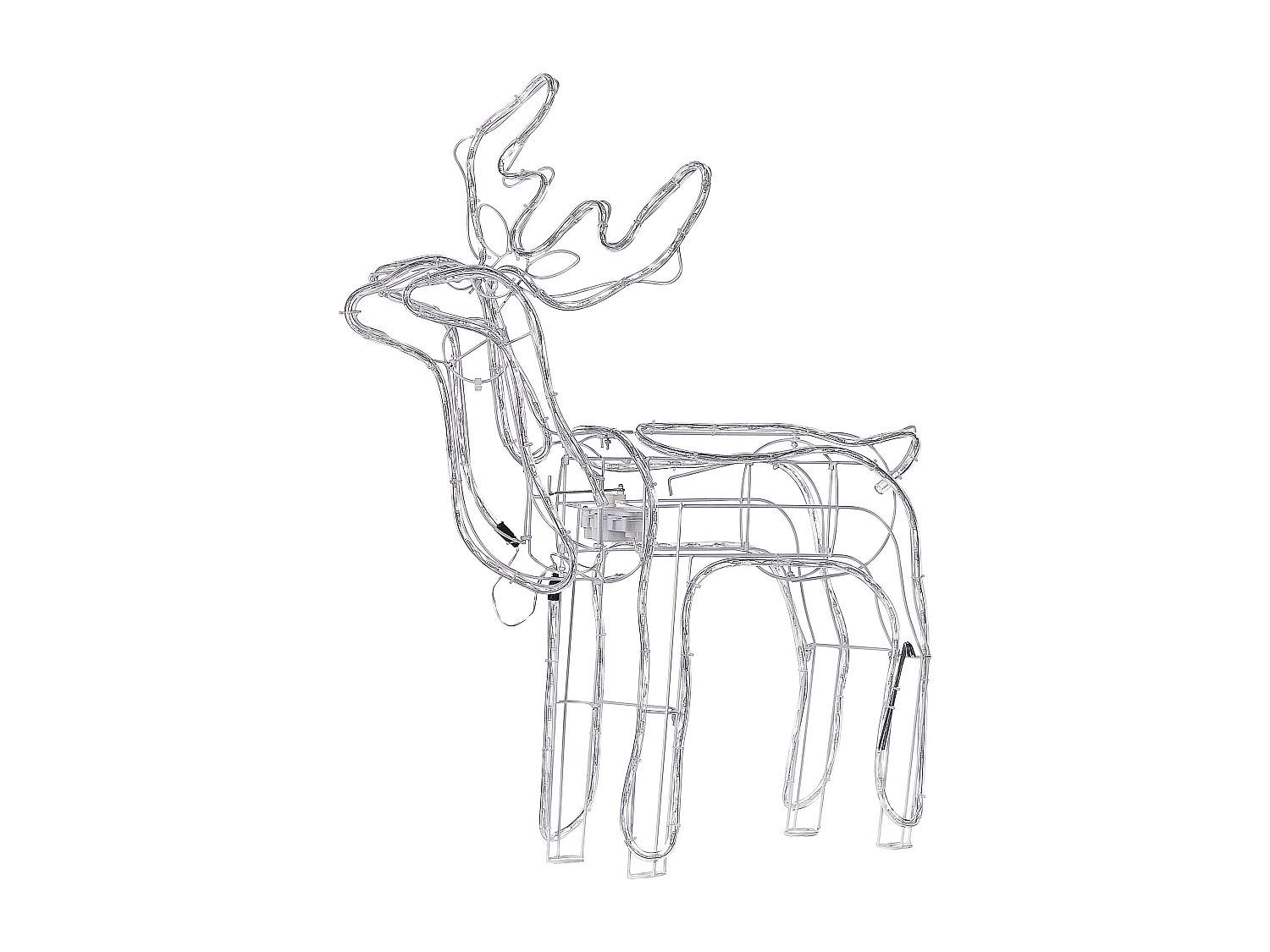 Dekoracja ogrodowa LED ruchomy renifer 94 cm biała INNNES