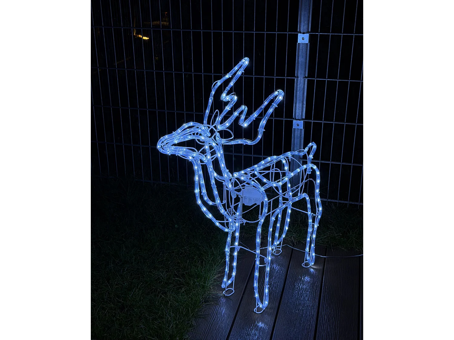 Décoration de jardin à LED renne animé blanc 94 cm INNNES