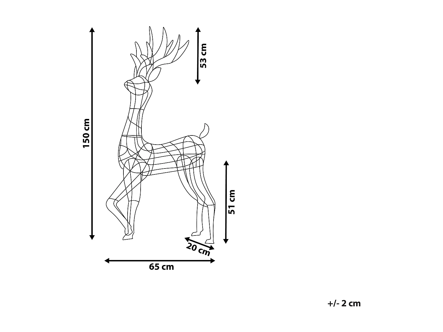 Décoration extérieure LED HELLA Renne 150 cm Argenté