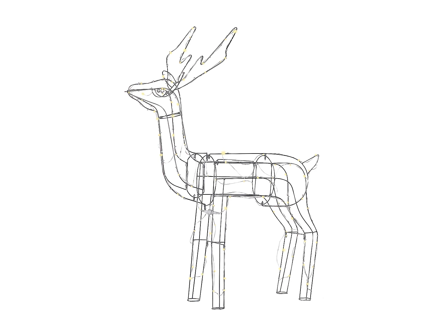 Decoración LED ciervo plateado 117 cm LAUGAR