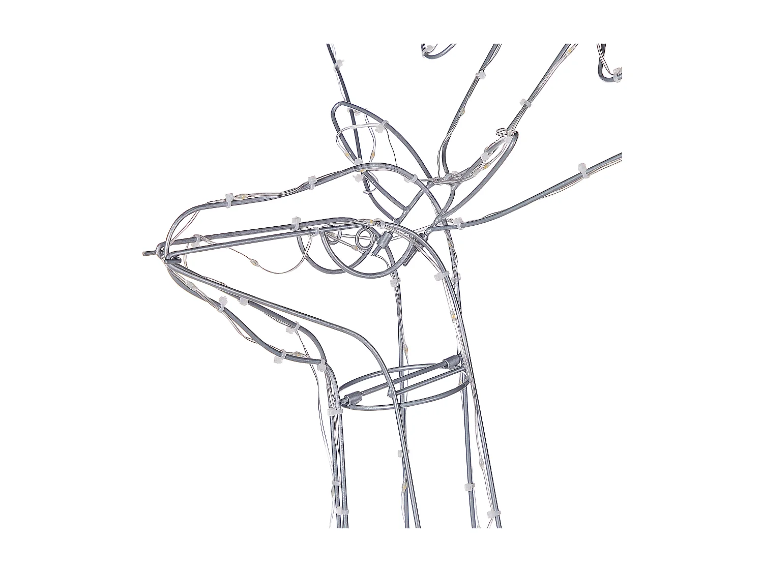 Decoración LED ciervo plateado 117 cm LAUGAR